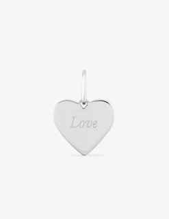 Pendentif cœur argent rhodié 925 ‰ gravé "Love" SO OR