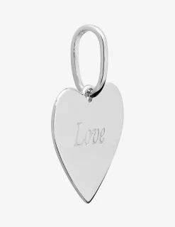 Pendentif cœur argent rhodié 925 ‰ gravé "Love" SO OR