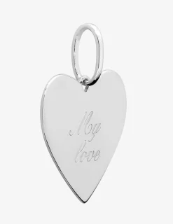Pendentif cœur argent rhodié 925 ‰ gravé "My love" SO OR