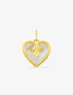 Pendentif cœur fantaisie or jaune 375‰ et nacre SO OR