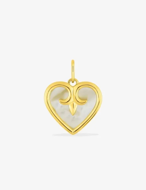 Pendentif cœur fantaisie or jaune 375‰ et nacre SO OR