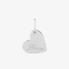 Pendentif cœur incliné en argent rhodié 925 ‰ gravé "Love" SO OR