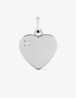 Pendentif cœur or blanc 375 ‰ SO OR