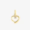 Pendentif cœur or jaune 750 ‰ oxyde de zirconium SO OR