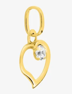 Pendentif cœur or jaune 750 ‰ oxyde de zirconium SO OR