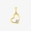 Pendentif cœur or jaune 375 ‰ et oxyde de zirconium quatre griffes SO OR