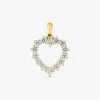 Pendentif cœur or jaune 375 ‰ pavé d'oxydes de zirconium SO OR