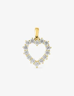 Pendentif cœur or jaune 375 ‰ pavé d'oxydes de zirconium SO OR