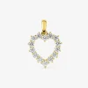 Pendentif cœur or jaune 750 ‰ et pavage d'oxyde de zirconium SO OR