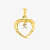 Pendentif cœur or jaune 750 ‰ oxyde de zirconium SO OR
