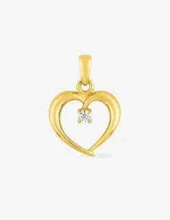 Pendentif cœur or jaune 750 ‰ oxyde de zirconium SO OR