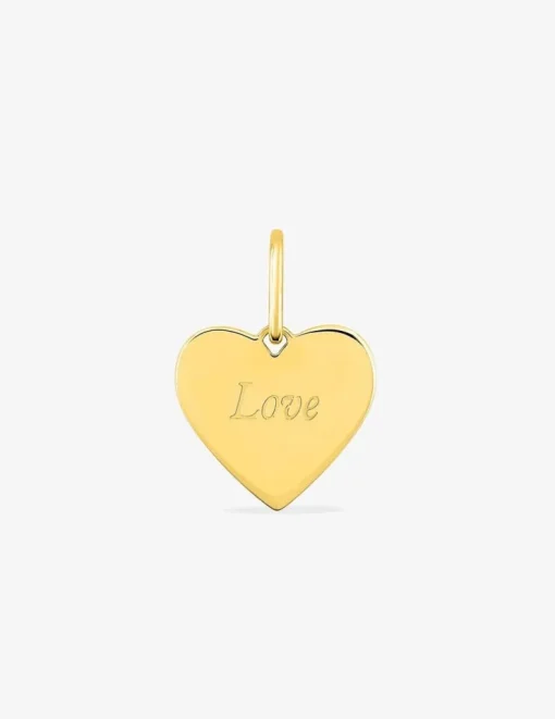 Pendentif cœur plaqué or gravé "Love" SO OR