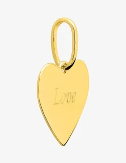 Pendentif cœur plaqué or gravé "Love" SO OR