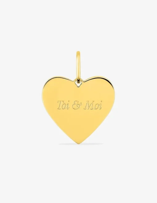 Pendentif cœur plaqué or gravé" Toi & moi SO OR
