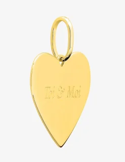 Pendentif cœur plaqué or gravé" Toi & moi SO OR