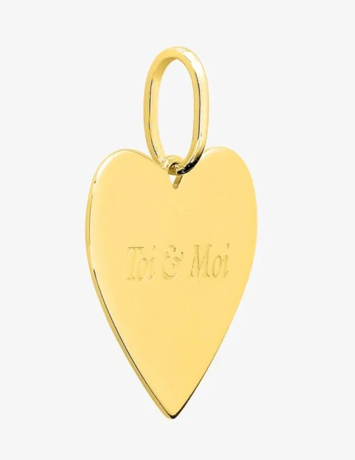 Pendentif cœur plaqué or gravé" Toi & moi SO OR
