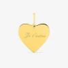 Pendentif cœur plaqué or gravé "Je t'aime" centrée SO OR