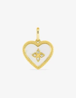 Pendentif cœur plaqué or, nacre et oxydes de zirconium SO OR