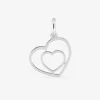 Pendentif double cœur argent 925‰ rhodié SO OR