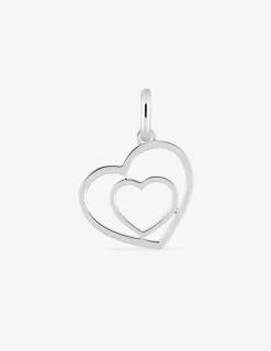 Pendentif double cœur argent 925‰ rhodié SO OR