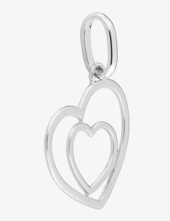 Pendentif double cœur argent 925‰ rhodié SO OR