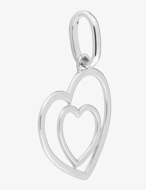 Pendentif double cœur argent 925‰ rhodié SO OR