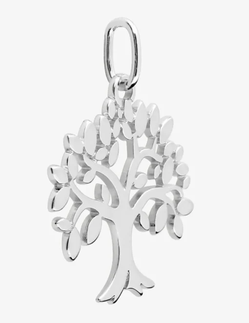 Pendentif en argent gris rhodié 925‰ motif arbre de vie découpes SO OR