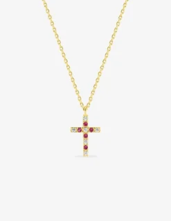 Pendentif en forme de croix et oxydes de zirconium de couleur SO OR