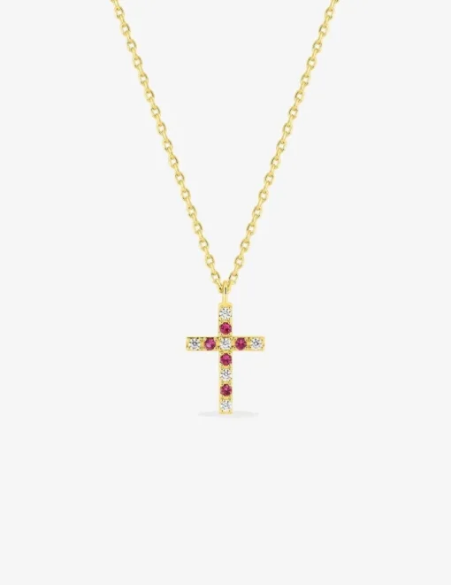 Pendentif en forme de croix et oxydes de zirconium de couleur SO OR