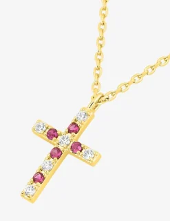Pendentif en forme de croix et oxydes de zirconium de couleur SO OR