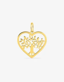 Pendentif  en forme de cœur or jaune 375 ‰ avec motif "arbre de vie" SO OR
