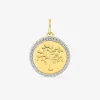 Pendentif en or jaune 750‰ motif arbre de vie pourtour oxyde blanc SO OR