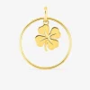 Pendentif en plaqué or motif trèfle et cercle SO OR