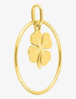 Pendentif en plaqué or motif trèfle et cercle SO OR