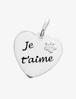 Pendentif je t'aime en argent 925‰ rhodié SO OR