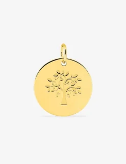 Pendentif jeton arbre de vie or 750 ‰ jaune SO OR