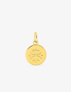 Pendentif jeton croix occitane plaqué or 10 mm SO OR