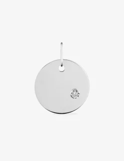 Pendentif jeton en or blanc 375 ‰ SO OR