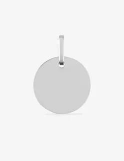 Pendentif jeton en or blanc 375 ‰ SO OR