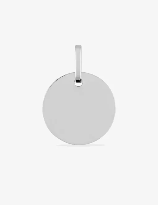 Pendentif jeton en or blanc 375 ‰ SO OR