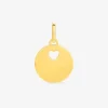 Pendentif jeton et cœur or jaune 750 ‰ SO OR