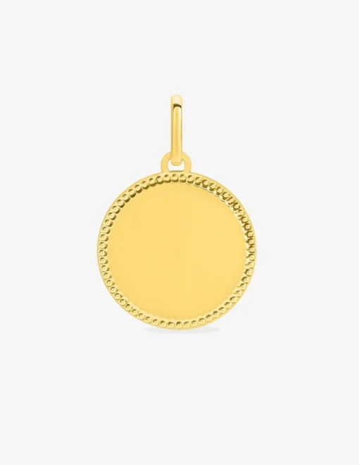 Pendentif jeton fantaisie or jaune 750 ‰ SO OR