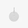 Pendentif jeton initiale P percée argent 925‰ rhodié SO OR