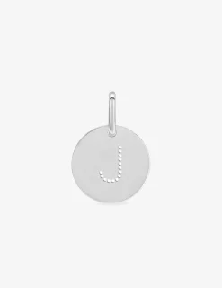 Pendentif jeton initiale J percée argent 925‰ rhodié SO OR