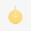 Pendentif jeton motif ancre en or jaune 375 ‰ SO OR