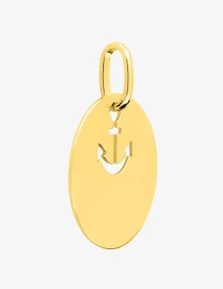 Pendentif jeton motif ancre en or jaune 375 ‰ SO OR