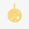 Pendentif jeton motif étoiles en or jaune 375 ‰ SO OR