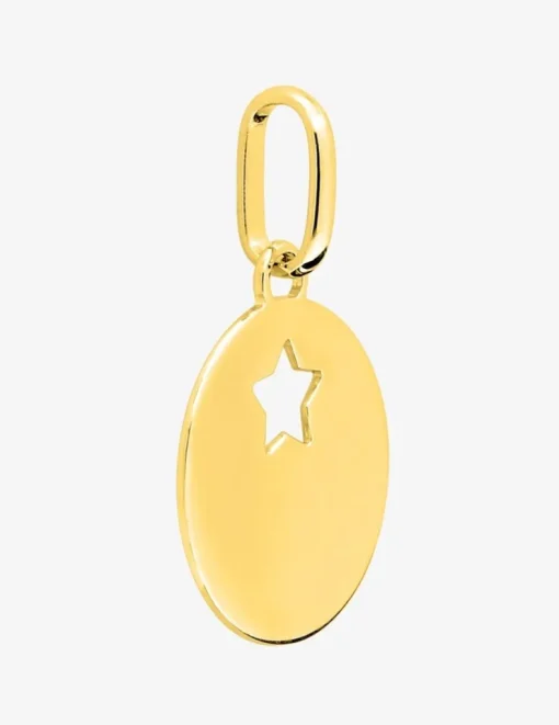 Pendentif jeton motif étoile en or jaune 375 ‰ SO OR