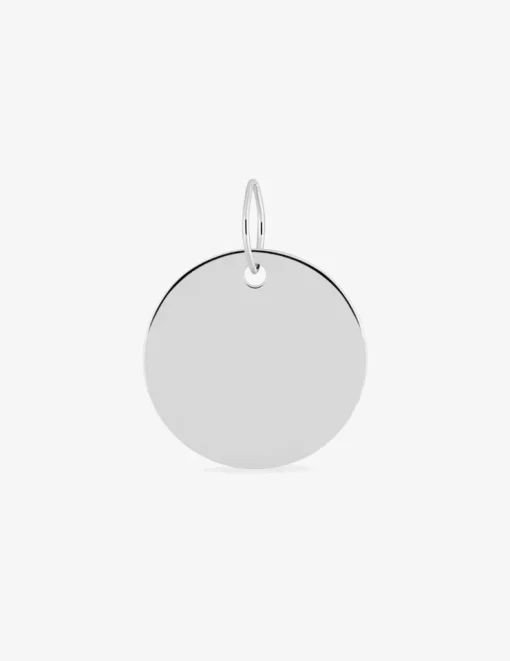 Pendentif jeton or blanc 750‰ 9 mm SO OR