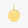 Pendentif jeton plaqué or gravé "Je t'aime maman" SO OR
